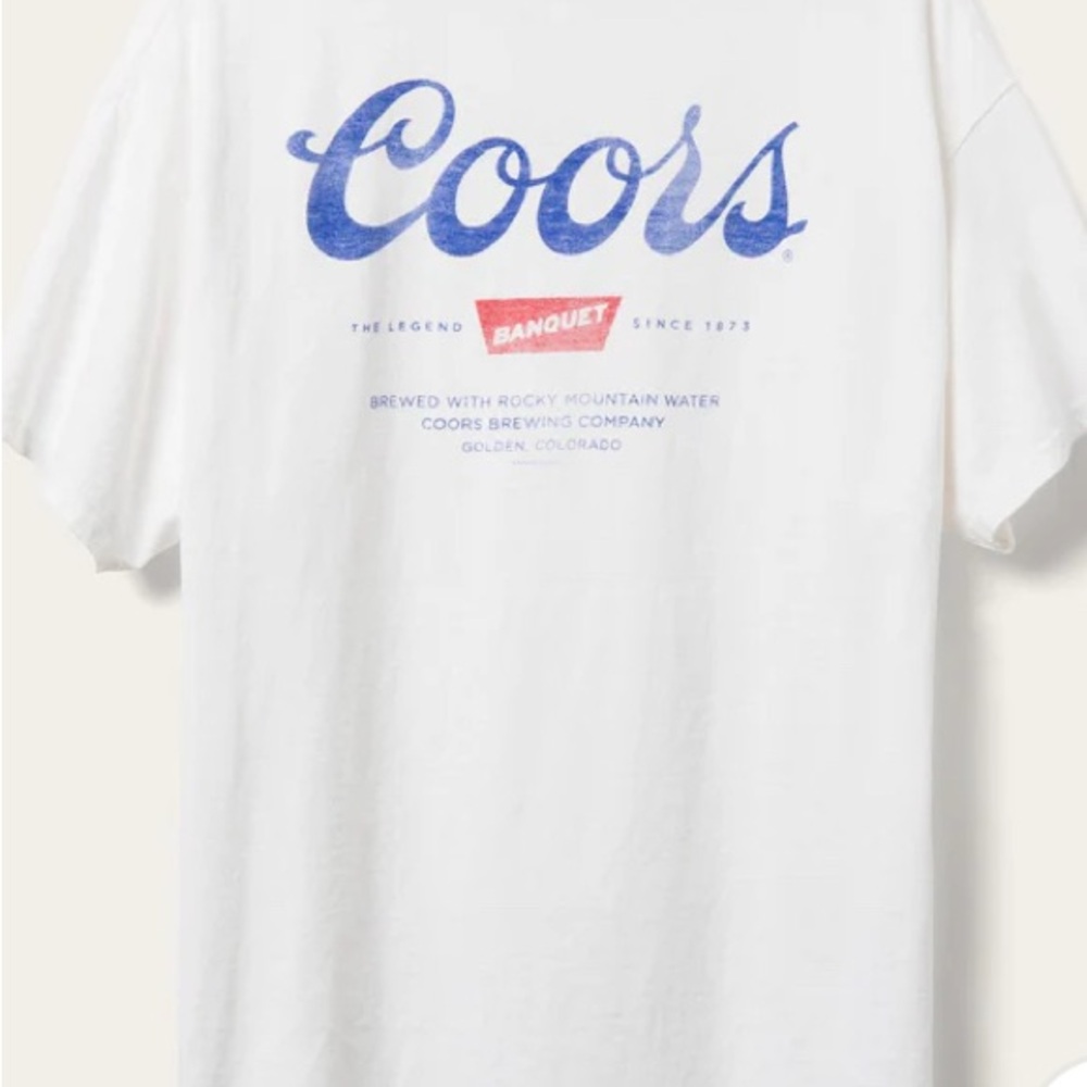 Junk Food Clothing Coors Graphic Tee in White and Blue